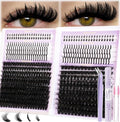 DIY Lash Extension Kit – 100D & 150D Volume Lash Clusters with Bond, Tweezer & Brush, Wispy Cluster Eyelashes - KOKO SALON N SUPPLY